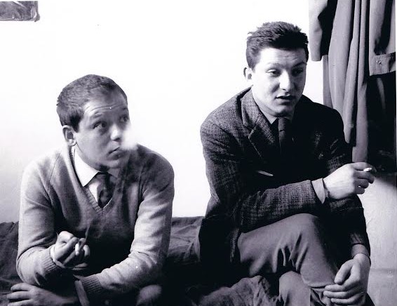 Piero Manzoni e Angelo Verga  (foto di Emilio Colella con dedica a Giuseppe Zecchillo)